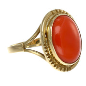 Anello - 18 carati Oro giallo Corallo