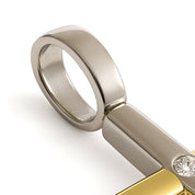 Ciondolo - 18 carati Oro bianco, Oro giallo - 0.03ct. tw. Diamante (Naturale)