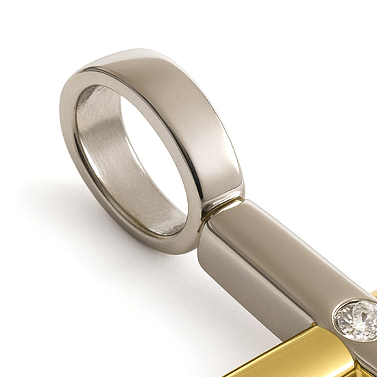 Ciondolo - 18 carati Oro bianco, Oro giallo - 0.03ct. tw. Diamante (Naturale)