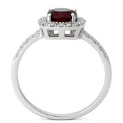 Anello - 18 carati Oro bianco - 0.96ct. tw. Granato - Diamante