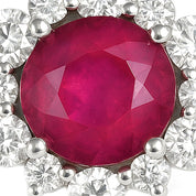 Ciondolo - 18 carati Oro bianco - 0.74ct. tw. Rubino - Diamante