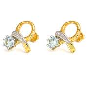 Orecchini - 18 carati Oro bianco, Oro giallo - 4.10ct. tw. Acquamarina - Diamante