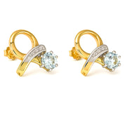 Orecchini - 18 carati Oro bianco, Oro giallo - 4.10ct. tw. Acquamarina - Diamante