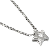 Collana con ciondolo - 18 carati Oro bianco - 0.02ct. tw. Diamante (Naturale)