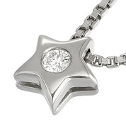 Collana con ciondolo - 18 carati Oro bianco - 0.02ct. tw. Diamante (Naturale)