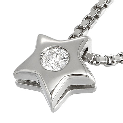 Collana con ciondolo - 18 carati Oro bianco - 0.02ct. tw. Diamante (Naturale)