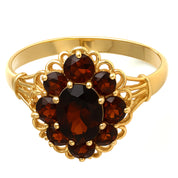 Anello - 18 carati Oro giallo - 1.15ct. tw. Granato