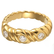 Anello - 18 carati Oro giallo - 0.15ct. tw. Diamante (Naturale)