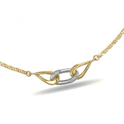 Collana con ciondolo - 18 carati Oro giallo, Oro bianco - 0.04ct. tw. Diamante (Naturale)