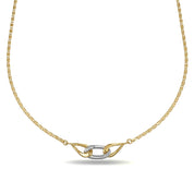 Collana con ciondolo - 18 carati Oro giallo, Oro bianco - 0.04ct. tw. Diamante (Naturale)