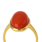 Anello - 18 carati Oro giallo Corallo