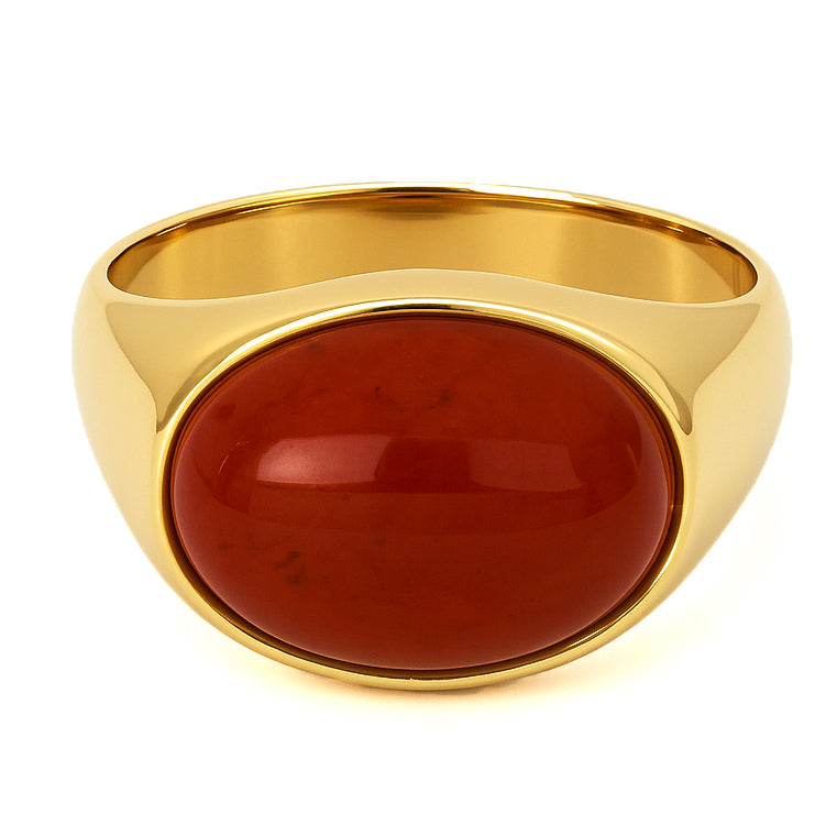 Anello - 18 carati Oro giallo - 2.50ct. tw. Corniola