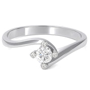 Anello - 18 carati Oro bianco - 0.31ct. tw. Diamante (Naturale)