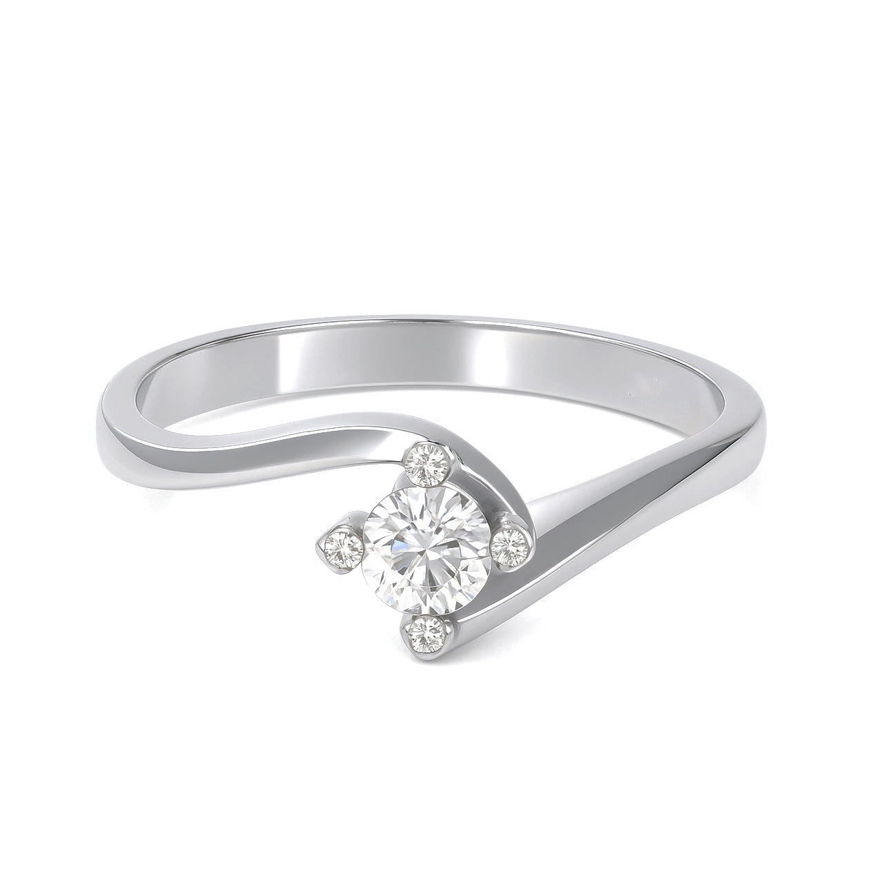 Anello - 18 carati Oro bianco - 0.31ct. tw. Diamante (Naturale)