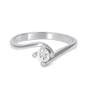 Anello - 18 carati Oro bianco - 0.31ct. tw. Diamante (Naturale)