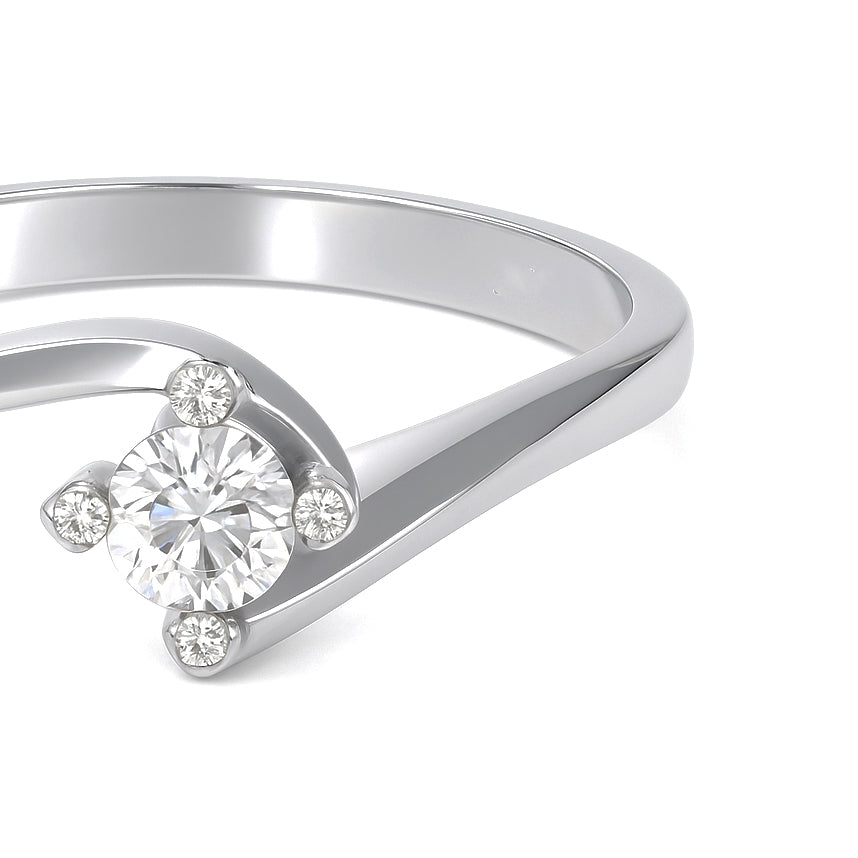 Anello - 18 carati Oro bianco - 0.31ct. tw. Diamante (Naturale)
