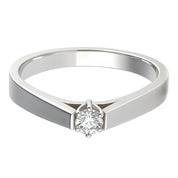 Anello - 18 carati Oro bianco - 0.11ct. tw. Diamante (Naturale)