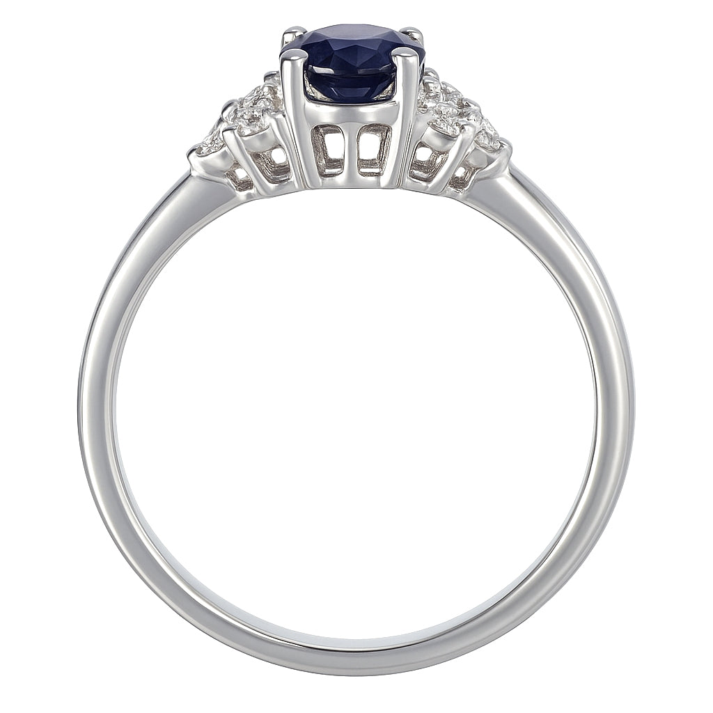 Anello - 18 carati Oro bianco - 0.72ct. tw. Iolite - Diamante