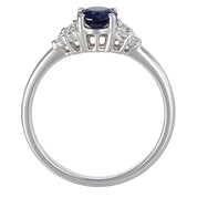 Anello - 18 carati Oro bianco - 0.72ct. tw. Iolite - Diamante