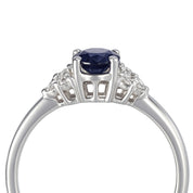 Anello - 18 carati Oro bianco - 0.72ct. tw. Iolite - Diamante