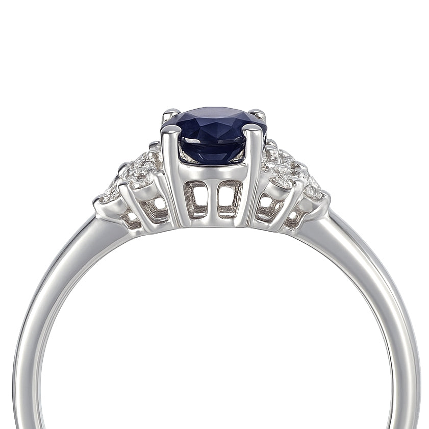 Anello - 18 carati Oro bianco - 0.72ct. tw. Iolite - Diamante