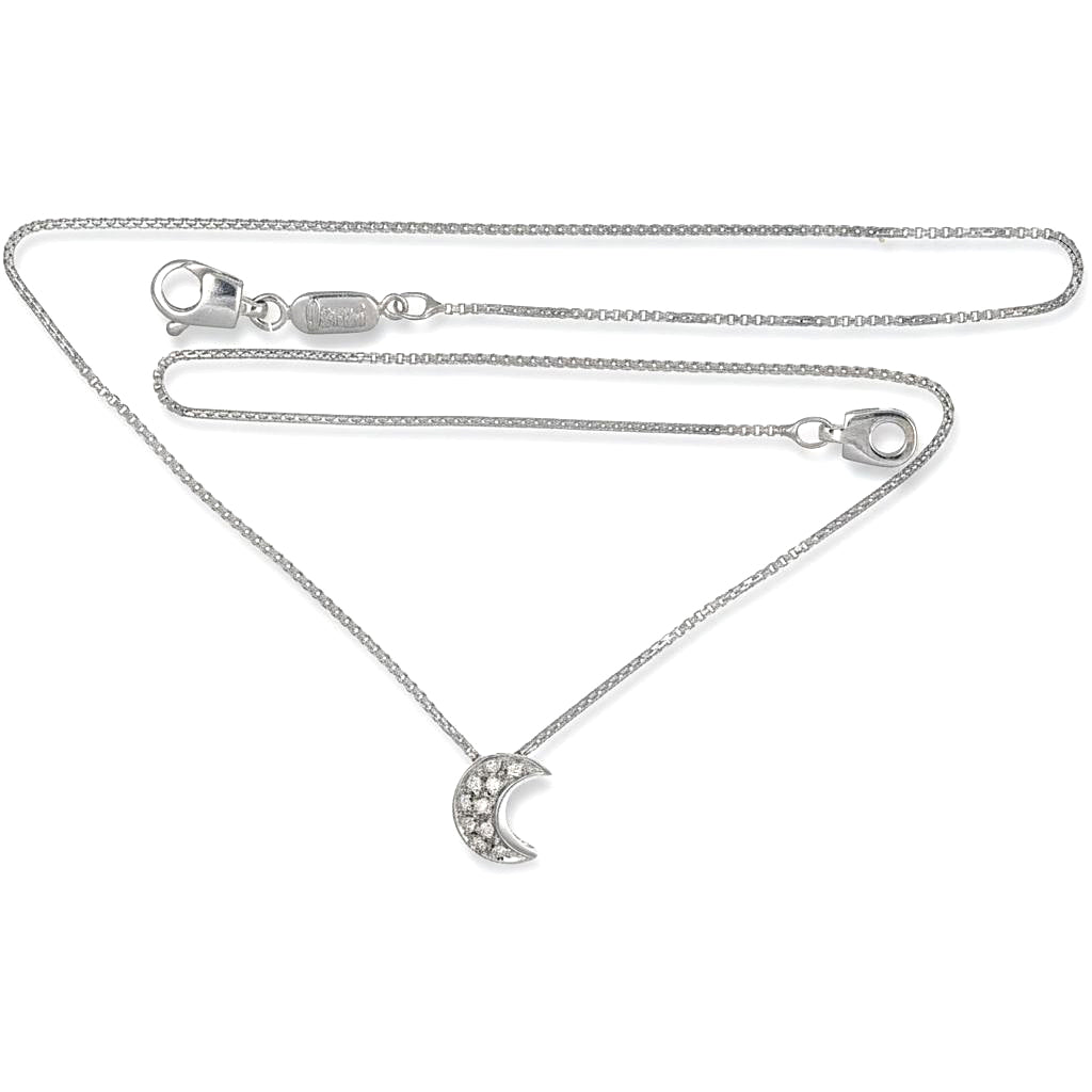 Collana con ciondolo - 18 carati Oro bianco - 0.15ct. tw. Diamante (Naturale)