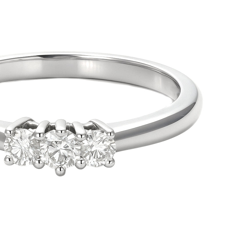 Anello - 18 carati Oro bianco - 0.27ct. tw. Diamante (Naturale)