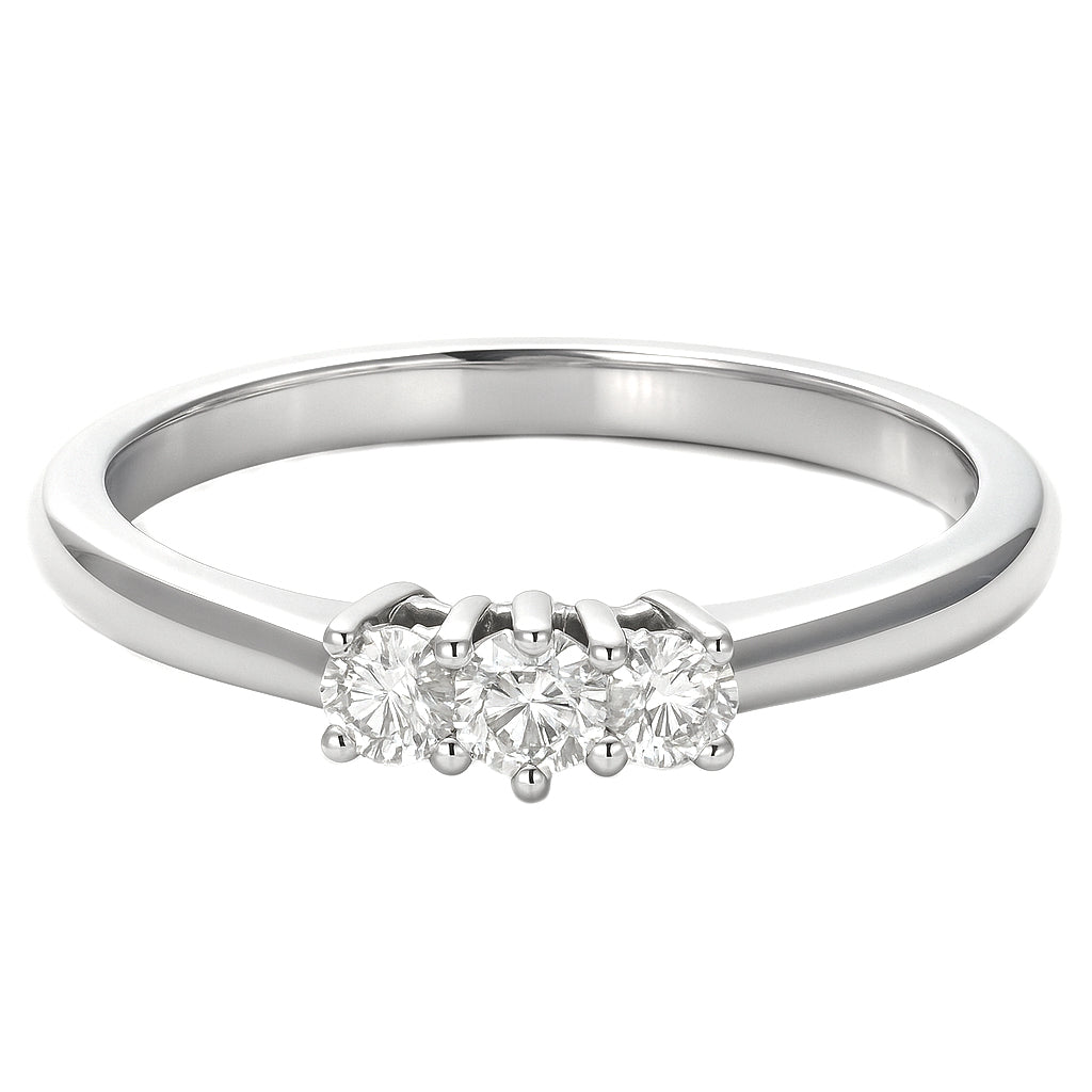 Anello - 18 carati Oro bianco - 0.27ct. tw. Diamante (Naturale)