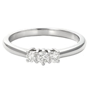 Anello - 18 carati Oro bianco - 0.27ct. tw. Diamante (Naturale)