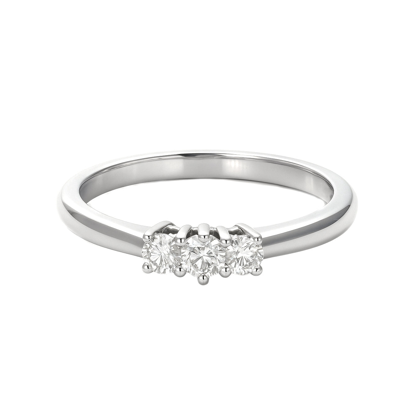 Anello - 18 carati Oro bianco - 0.27ct. tw. Diamante (Naturale)