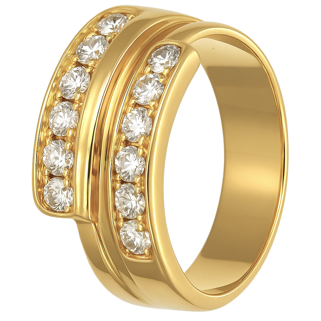 Anello - 18 carati Oro giallo - 0.36ct. tw. Diamante (Naturale)