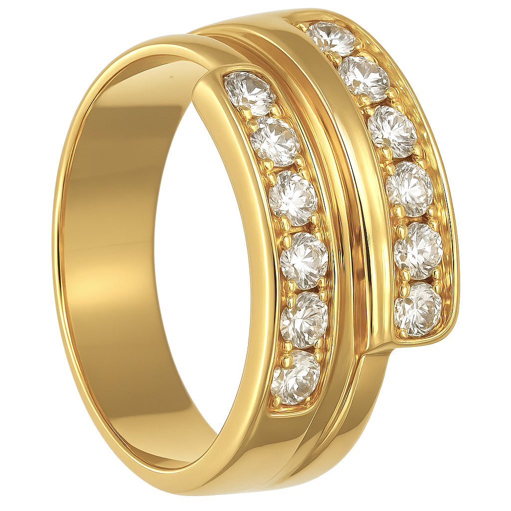 Anello - 18 carati Oro giallo - 0.36ct. tw. Diamante (Naturale)