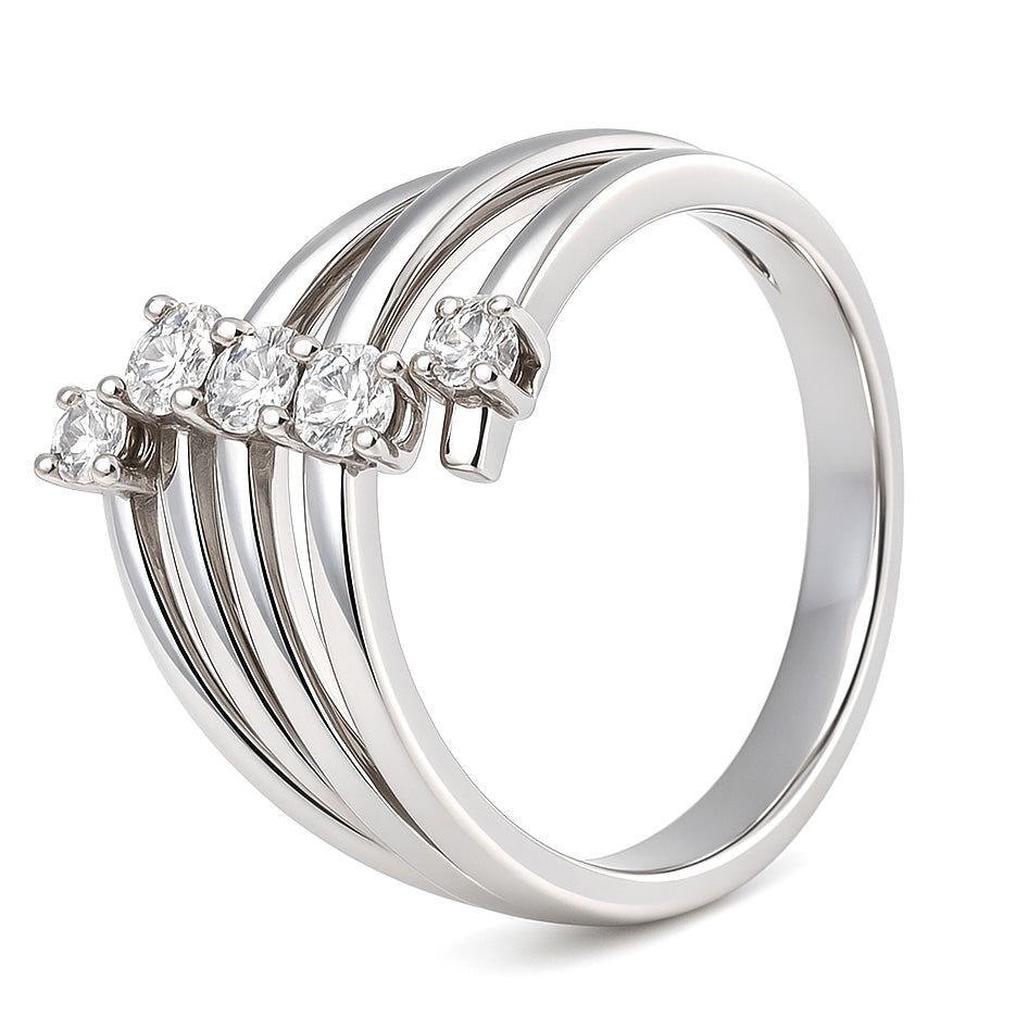 Anello - 18 carati Oro bianco - 0.48ct. tw. Diamante (Naturale)