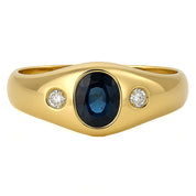 Anello - 18 carati Oro giallo - 0.73ct. tw. Zaffiro - Diamante