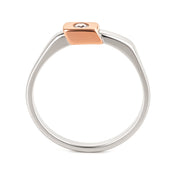 Anello in Oro Bianco ,Oro Rosa 18 carati - zircone