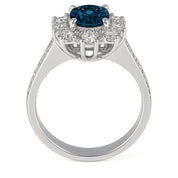 Anello - 18 carati Oro bianco - 0.80ct. tw. Zaffiro - Diamante