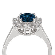 Anello - 18 carati Oro bianco - 0.80ct. tw. Zaffiro - Diamante