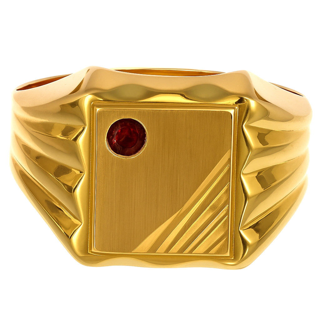 Anello - 18 carati Oro giallo - 0.05ct. tw. Rubino