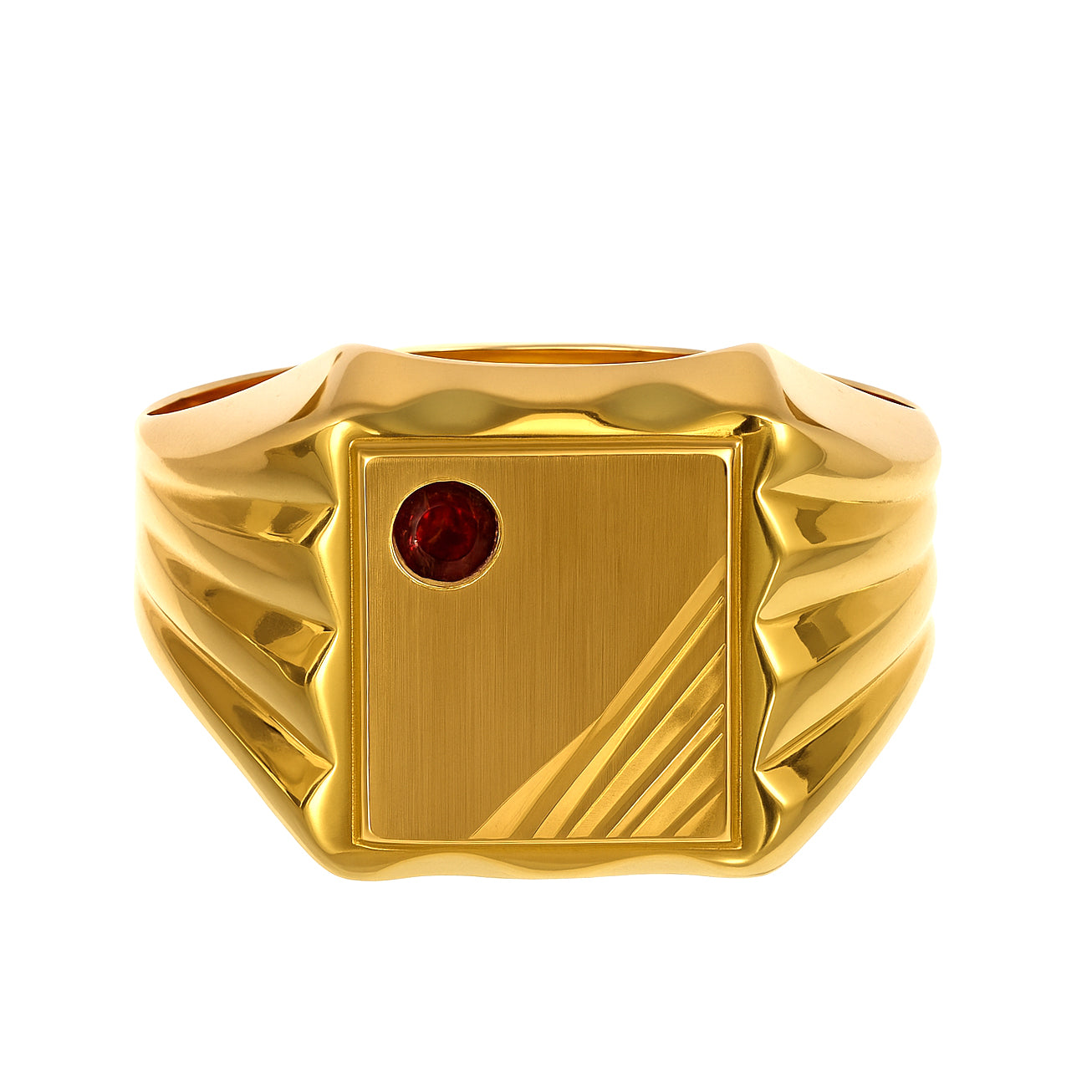 Anello - 18 carati Oro giallo - 0.05ct. tw. Rubino