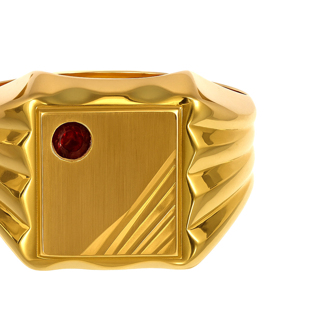 Anello - 18 carati Oro giallo - 0.05ct. tw. Rubino