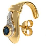 Orecchini - 18 carati Oro bianco, Oro giallo - 0.33ct. tw. Zaffiro - Diamante