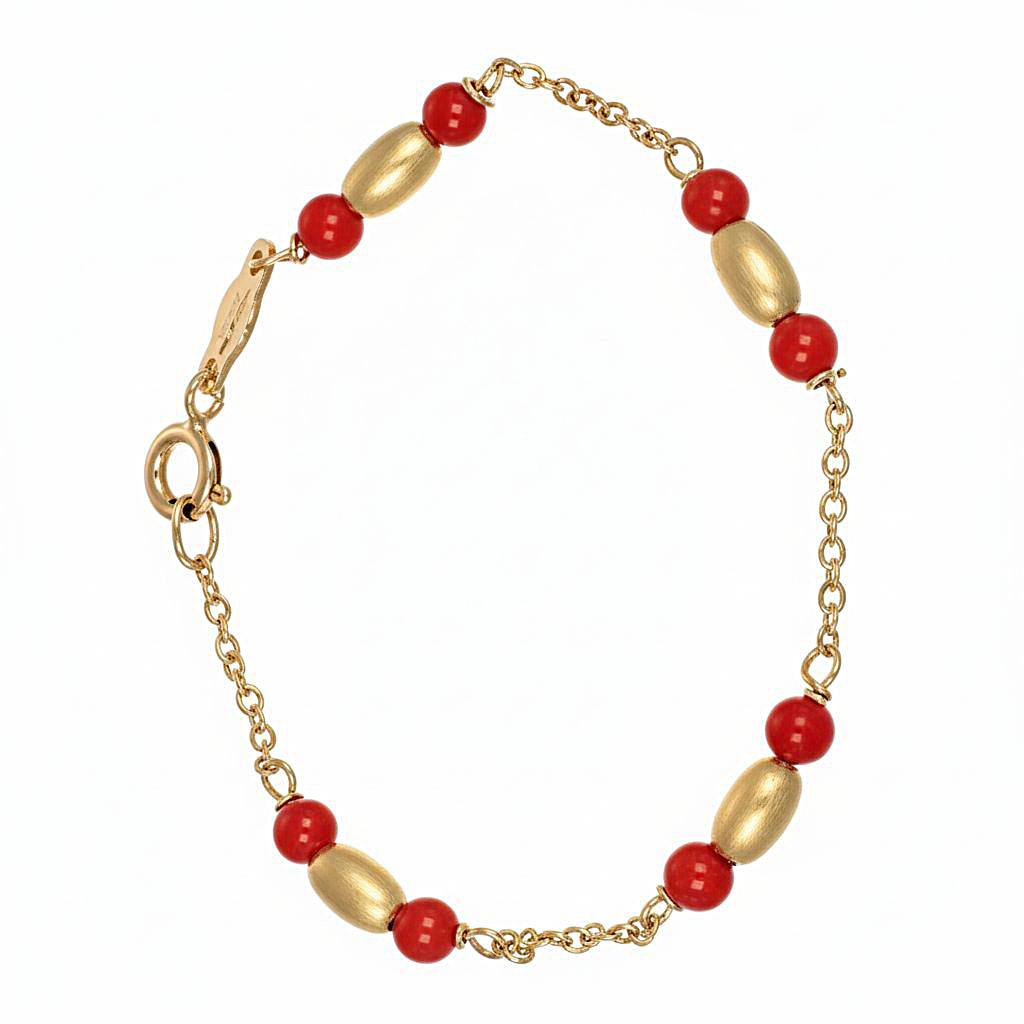 Bracciale - 18 carati Oro giallo Corallo