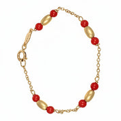 Bracciale - 18 carati Oro giallo Corallo