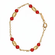 Bracciale - 18 carati Oro giallo Corallo