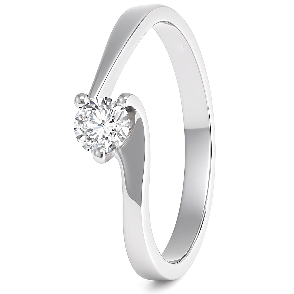 Anello - 18 carati Oro bianco - 0.15ct. tw. Diamante (Naturale)