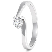Anello - 18 carati Oro bianco - 0.15ct. tw. Diamante (Naturale)