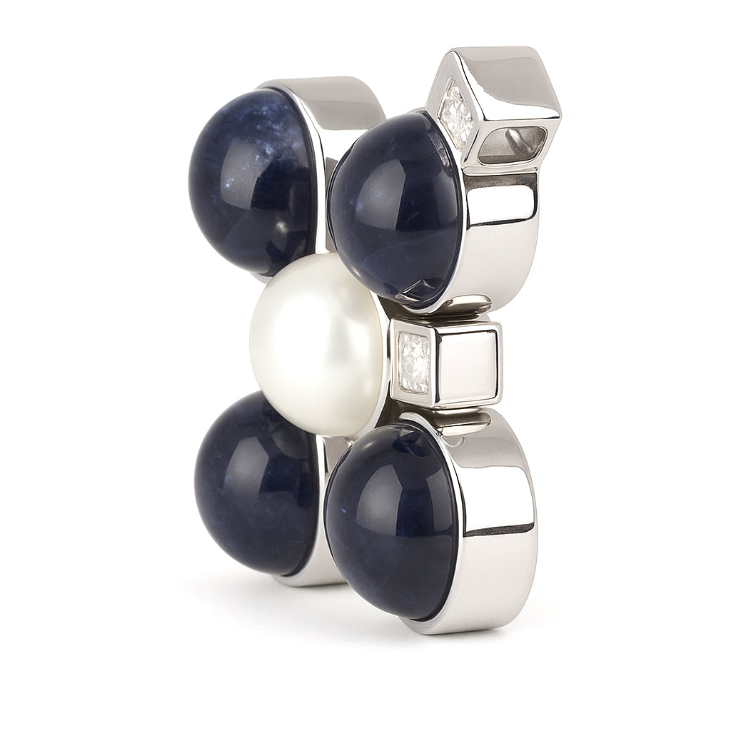 Ciondolo - 18 carati Oro bianco - 0.30ct. tw. Ametista - Diamante