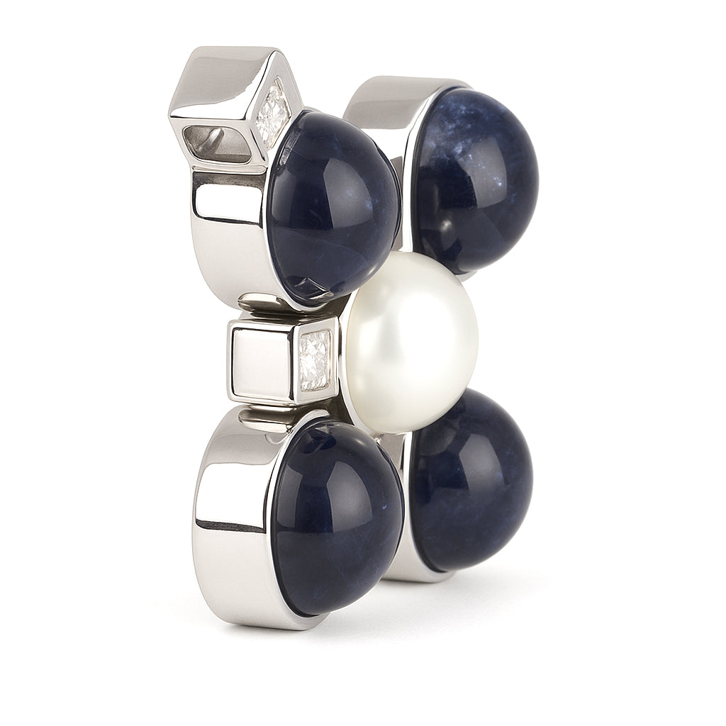 Ciondolo - 18 carati Oro bianco - 0.30ct. tw. Ametista - Diamante