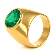 Anello - 18 carati Oro giallo - 3.35ct. tw. Smeraldo