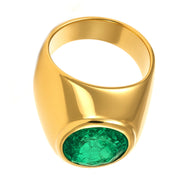 Anello - 18 carati Oro giallo - 3.35ct. tw. Smeraldo